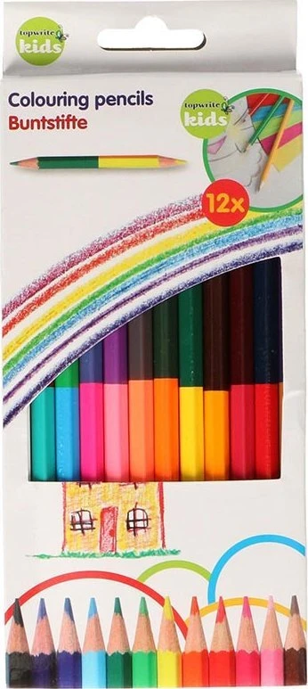 Topwrite - Set of double-sided pencils 24 colours/12 pcs.