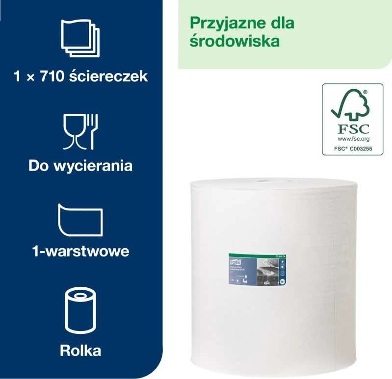„Tork Tork“ – universalūs neaustiniai valytuvai, skirti labai atspariems nešvarumams, 1 sluoksnis, Premium, W1 – baltas