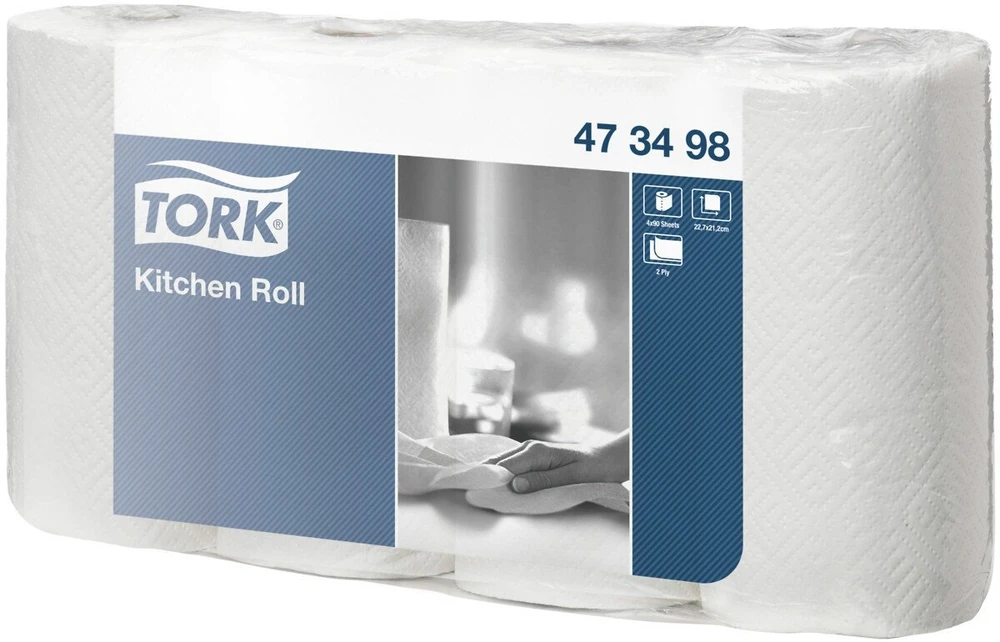 Tork Popierinis rankšluostis Plus 2 sluoksnių 20,4 m baltas, 5 pakuotės x 4 ritiniai/dėžė
