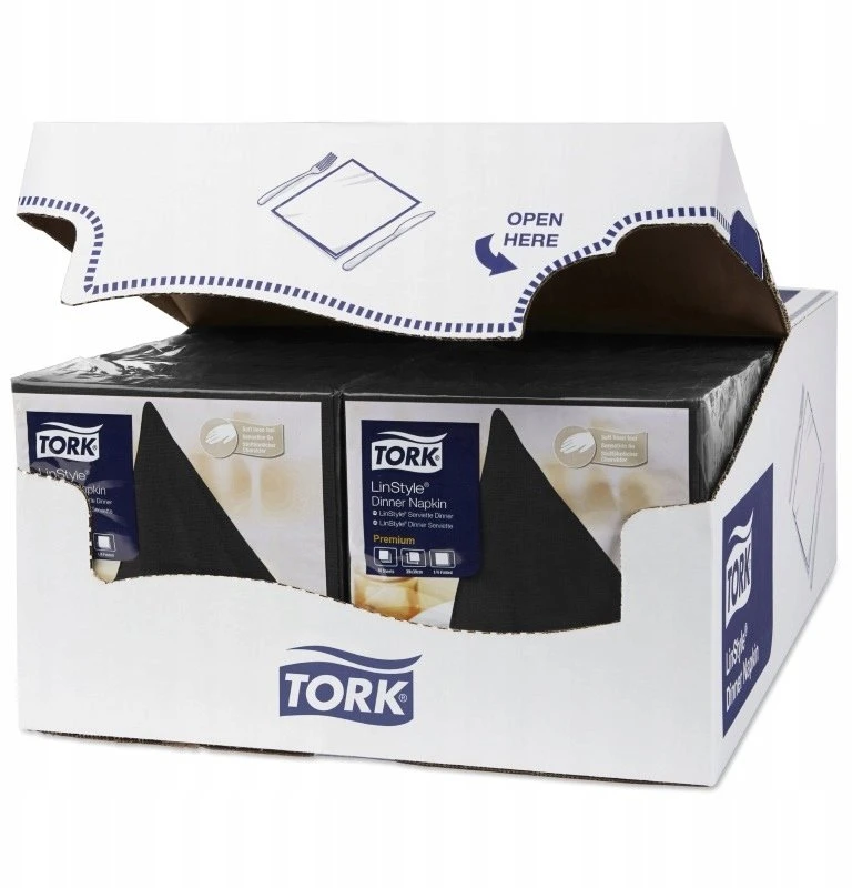 Tork Servetėlės LINSTYLE Dinner, juodos, 39 x 39 cm, 50 vnt, 478726