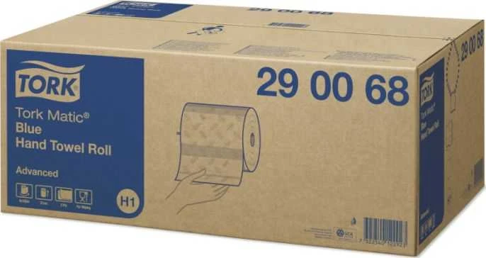 Mėlyna Popieriniai rankšluosčiai Tork Matic Soft Mėlyna Advanced H1 (290068), 2 sluoksniai, melsvos spalvos, 150m, 612 lapelių