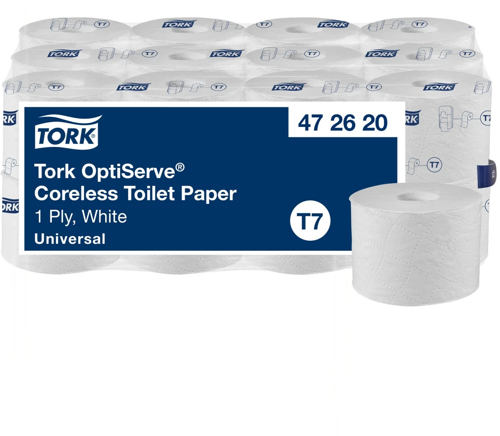 Tork OptiServe papier toaletowy bez gilzy T7 universal 1 Warstwa Baltas