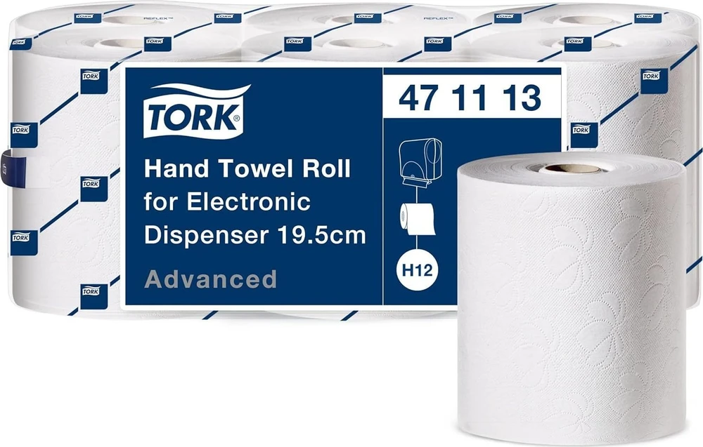 Rankų valymo popierius TORK elektriniams dozatoriams 471113, 2 sl., 9.5 cm x 143 m, balta sp.