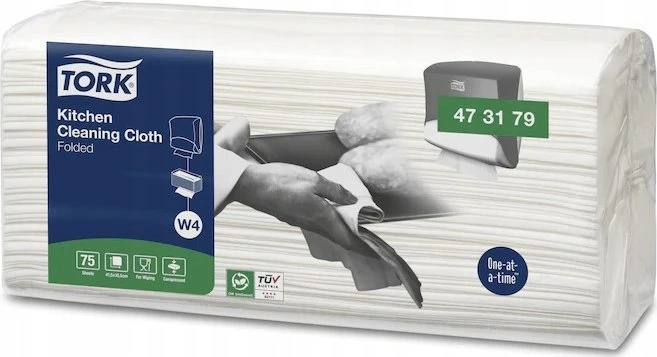 Virtuvinės šluostės TORK W4, baltos, 75 vnt. 473179