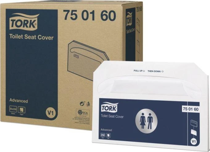 Unitazo sėdynės užtiesalas TORK V1 ADVANCED, 250 vnt., 750160