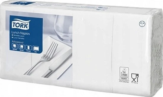 Tork Tork – pietų servetėlės, pažangios, 2 sluoksnių – baltos