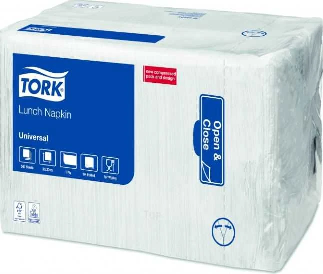 Tork Tork – pietų servetėlės, 1 sluoksnio, baltos – universalios