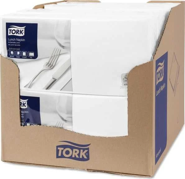 Servetėlės Tork (477149), pietų servetėlės, 2 sluoksniai, 200vnt., baltos spalvos