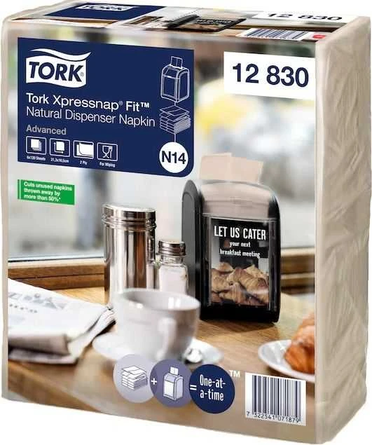 Natūralios servetėlės,TORK Xpressnap Fit dozatoriui N14, 720 vnt, 12830