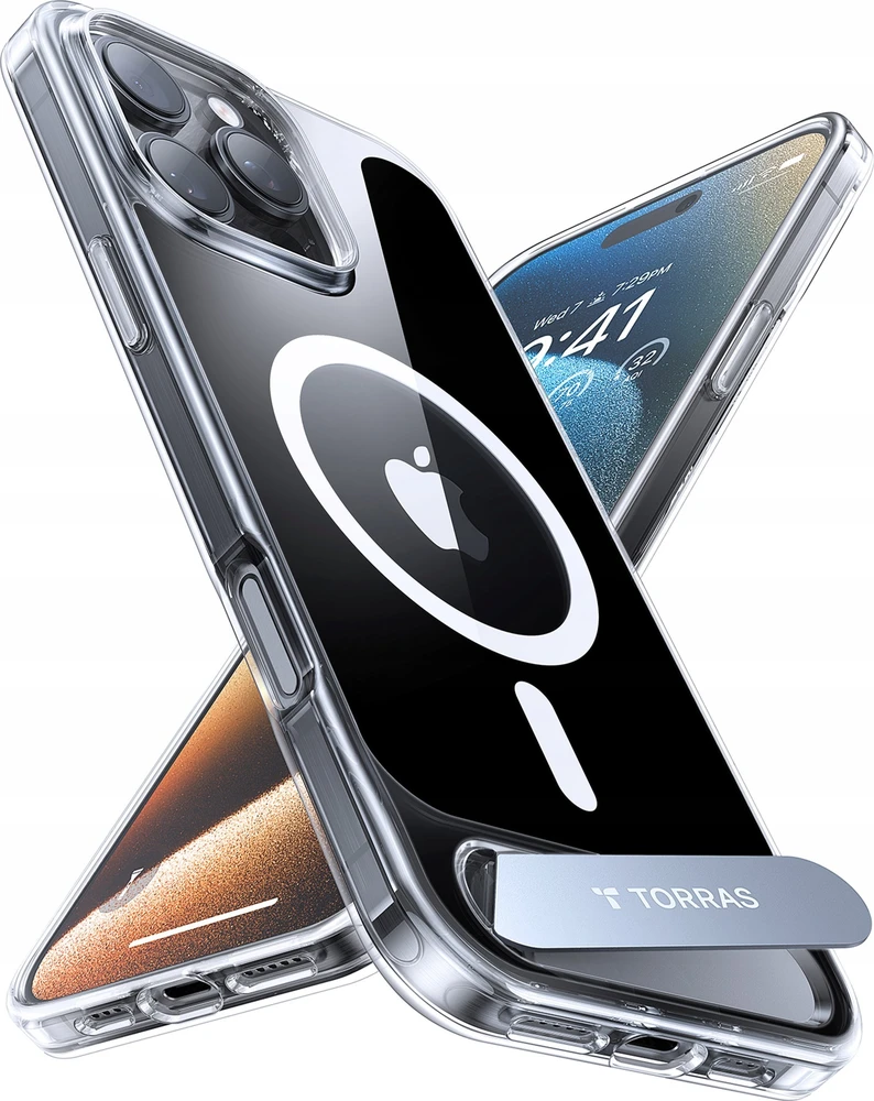 Torras Pstand serijos dėklas, skirtas iPhone 16 Pro (skaidrus)