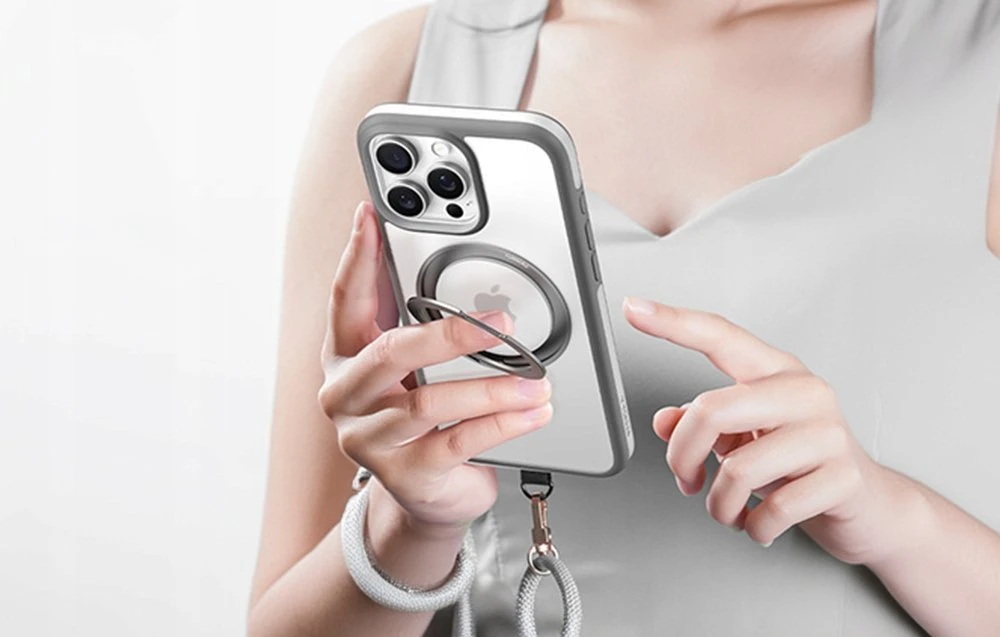 „Dėklas Torras Ostand R Fusion“, skirta „iPhone 16 Pro“ (pilka)