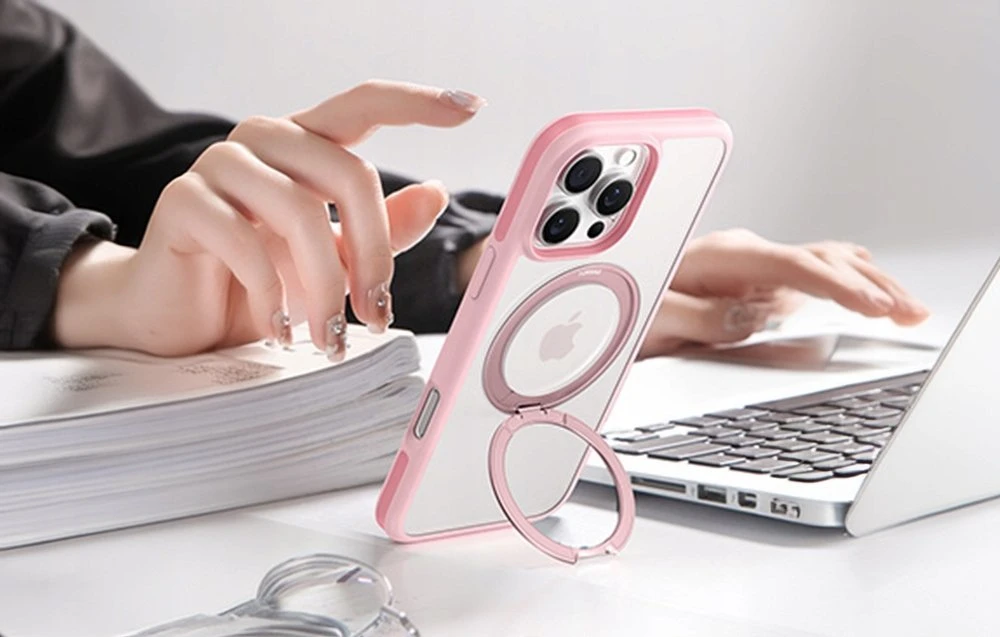 Torras Ostand R Fusion dėklas, skirtas iPhone 16 ProMax (rožinis)