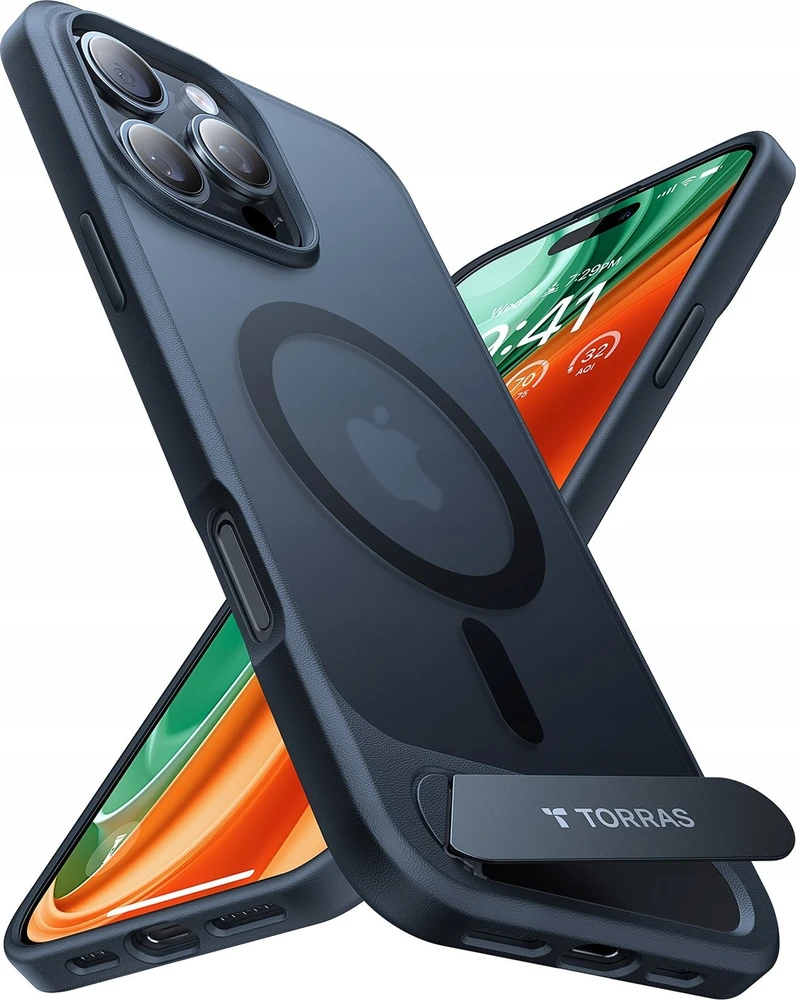 Dėklas Torras Pstand Series Case for iPhone 16 Pro Max (juodas)