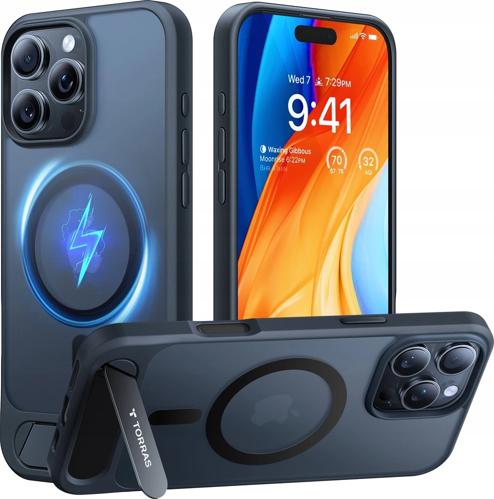 Dėklas Torras Pstand Series Case for iPhone 16 Pro Max (juodas)