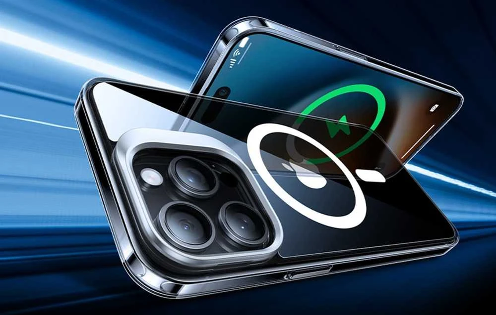 Torras telefono dėklas UPRO Lstand Clear-Mag skirtas iPhone 15 PRO (skaidrus)