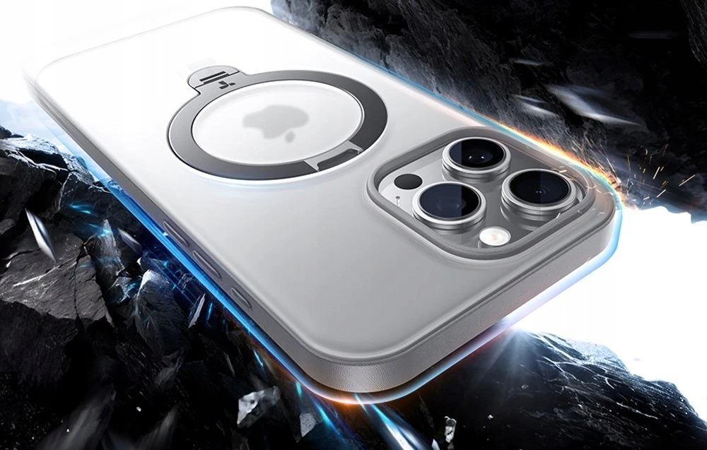 Dėklas Case Torras Ostand Spin Series do iPhone 16 Pro (Titano pilka)