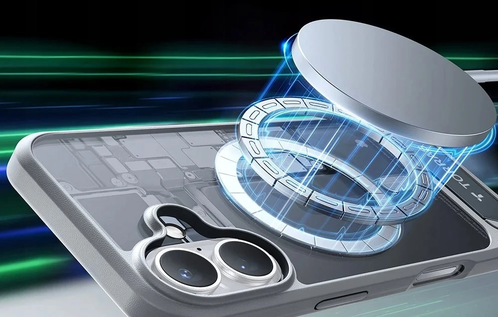 Dėklas Torras Pstand serija su iPhone 16 Plus (titano pilka)