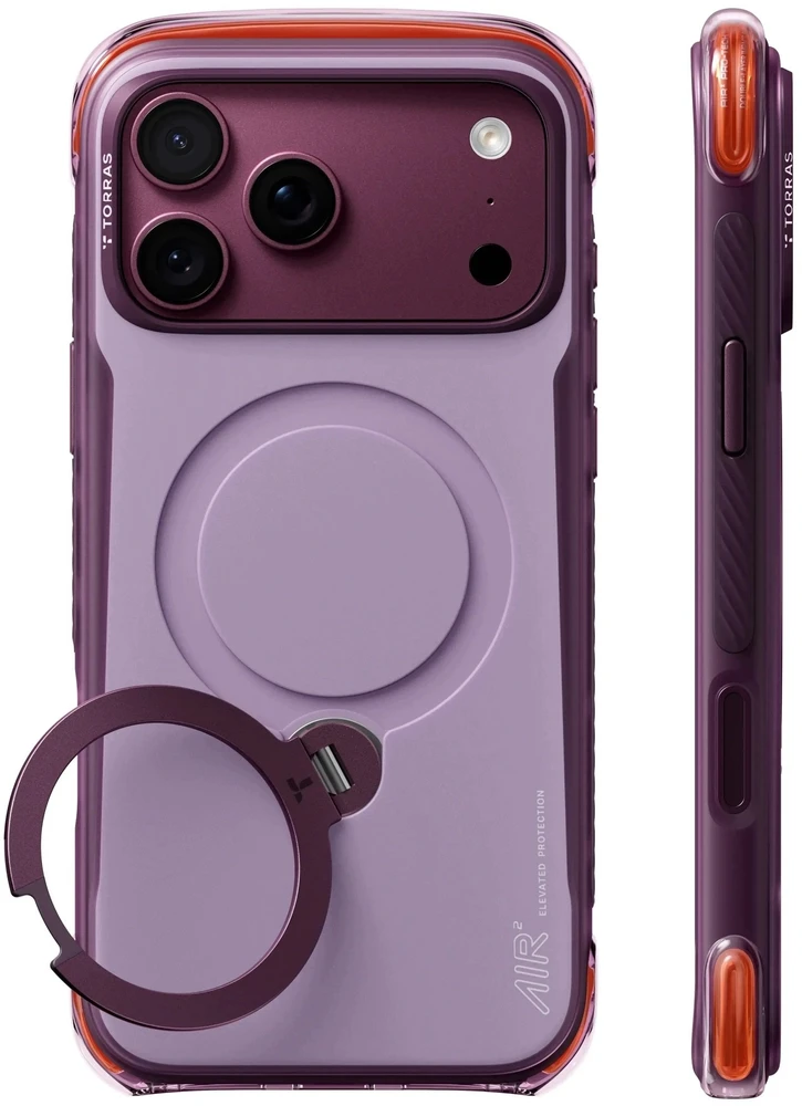 Dėklas Burga Torras Ostand Q3 Air Pro, violetinė „summit violetinė“ spalva – iPhone 18 Pro