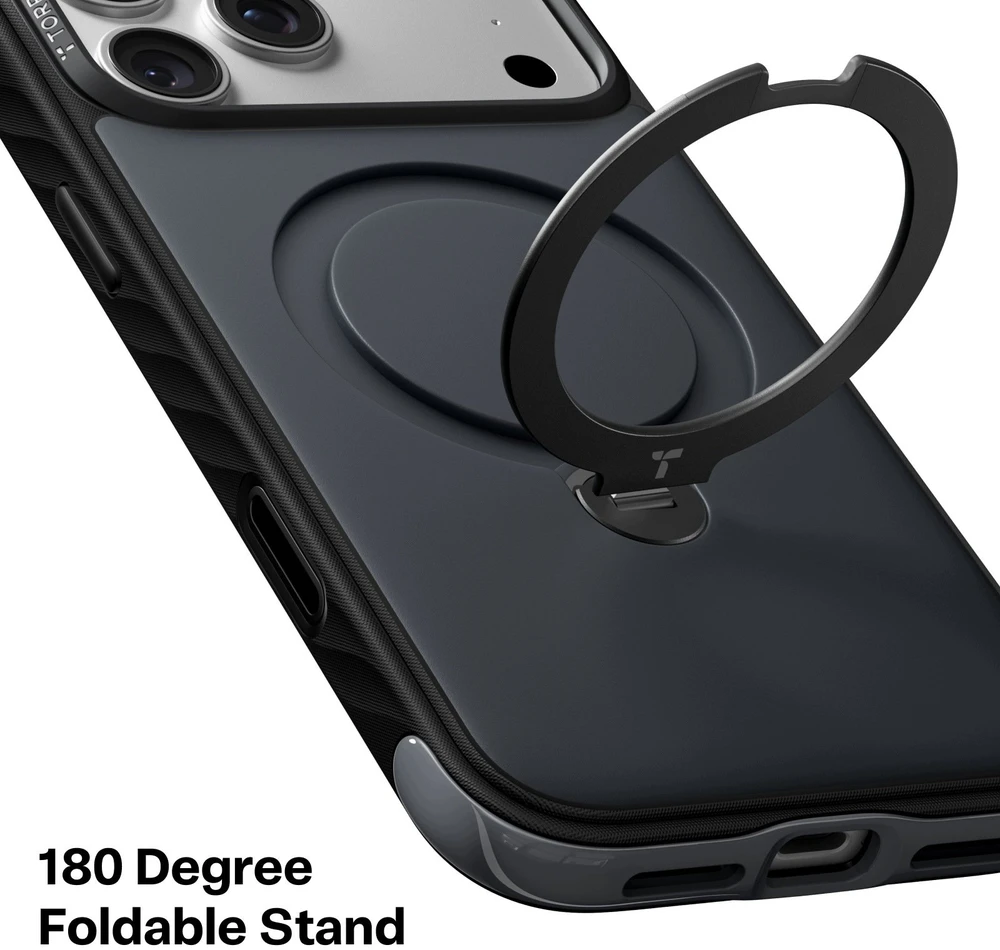 Cases And Covers Torras Ostand Q3 tvirtas dėklas, juodas – iPhone 18 Pro