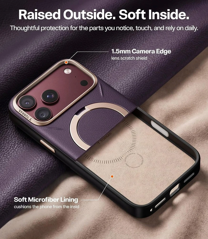 Dėklas Torras Ostand Q3 VegSkin, violetinė - iPhone 2026 Pro Max (X00RP147M18029)