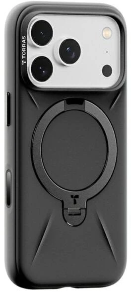 Dėklas Torras Ostand Q3 Spin, juodas – iPhone 17 Pro Max