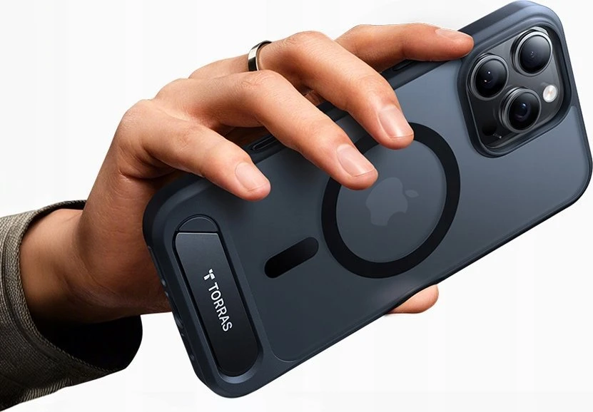 Dėklas Torras Pstand Series Case for iPhone 16 Pro (juodas)