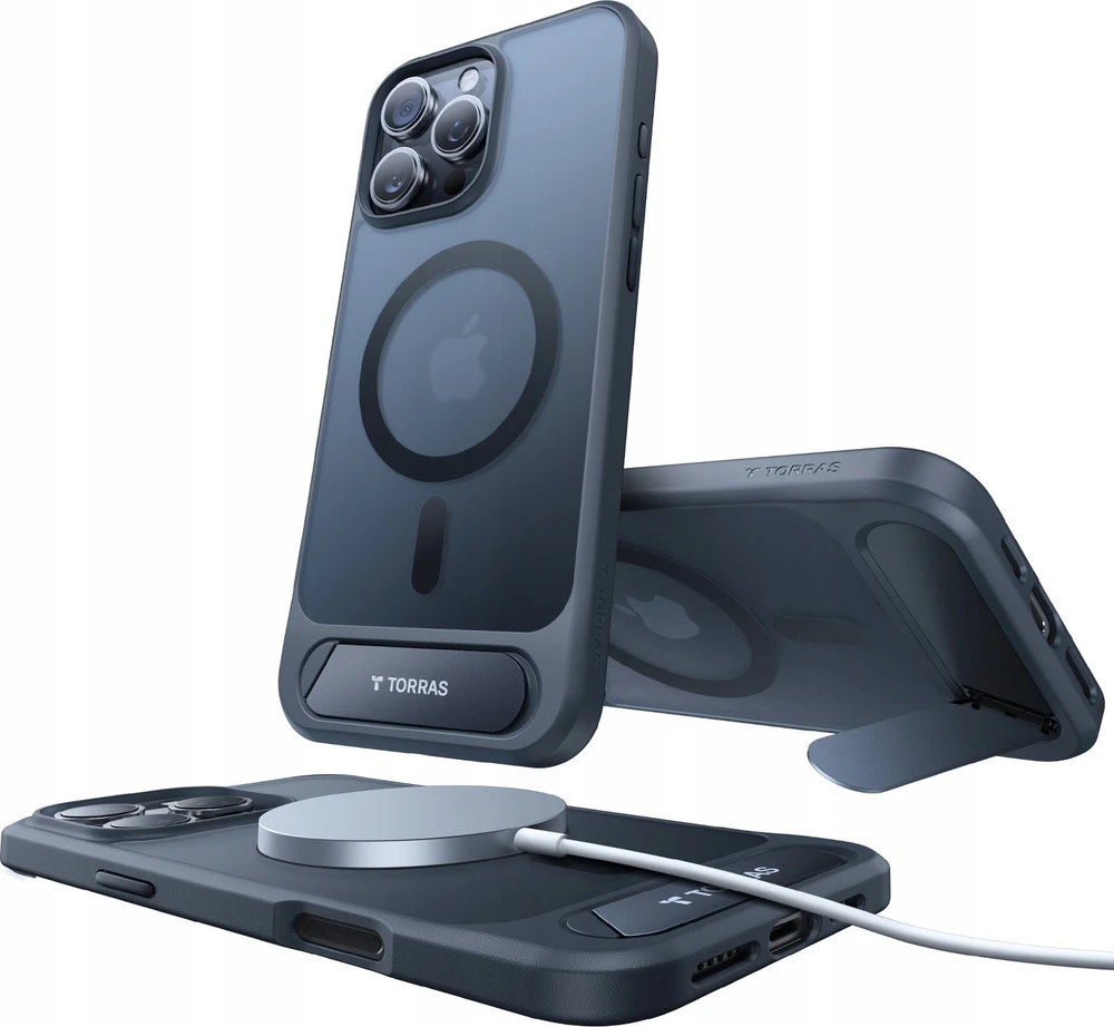 Dėklas Torras Pstand Series Case for iPhone 16 Pro (juodas)