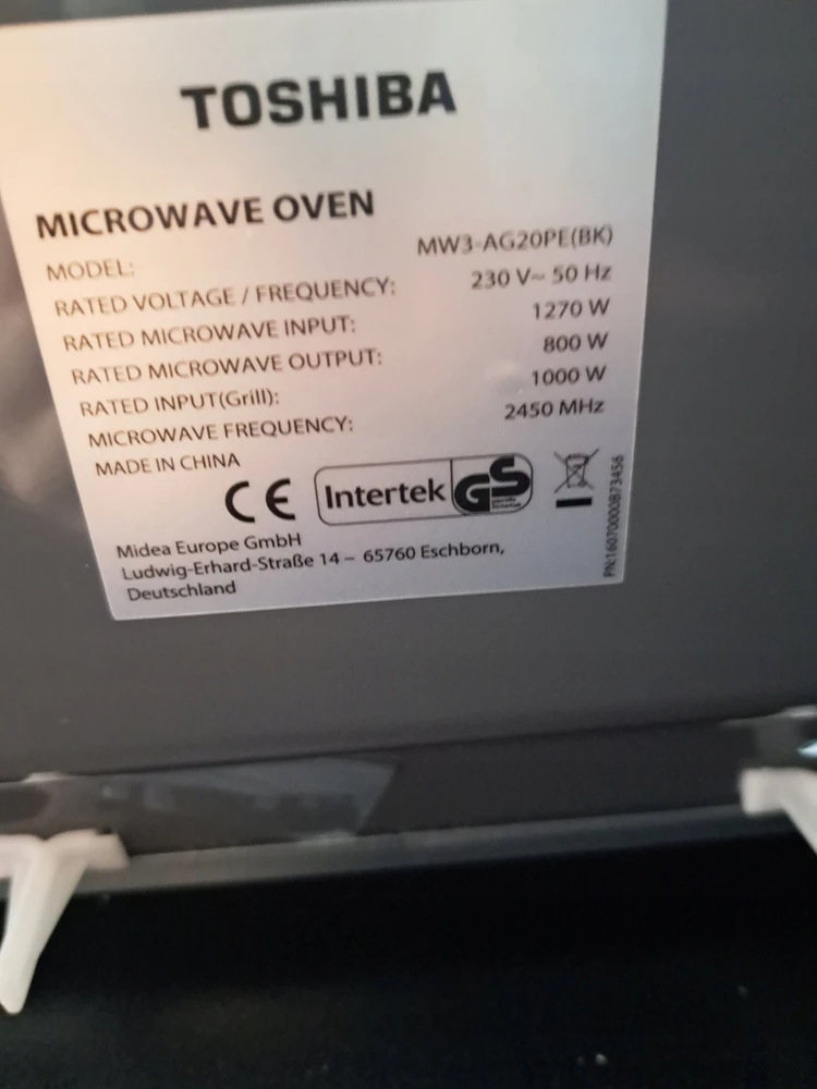 Toshiba Mikrobangų krosnelė mw3-ag20pe(bk)