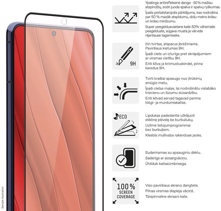 „Toti Premium PREMIUM“ grūdinto stiklo 3D ekrano apsauga, skirta „Samsung Galaxy S25 Ultra“.