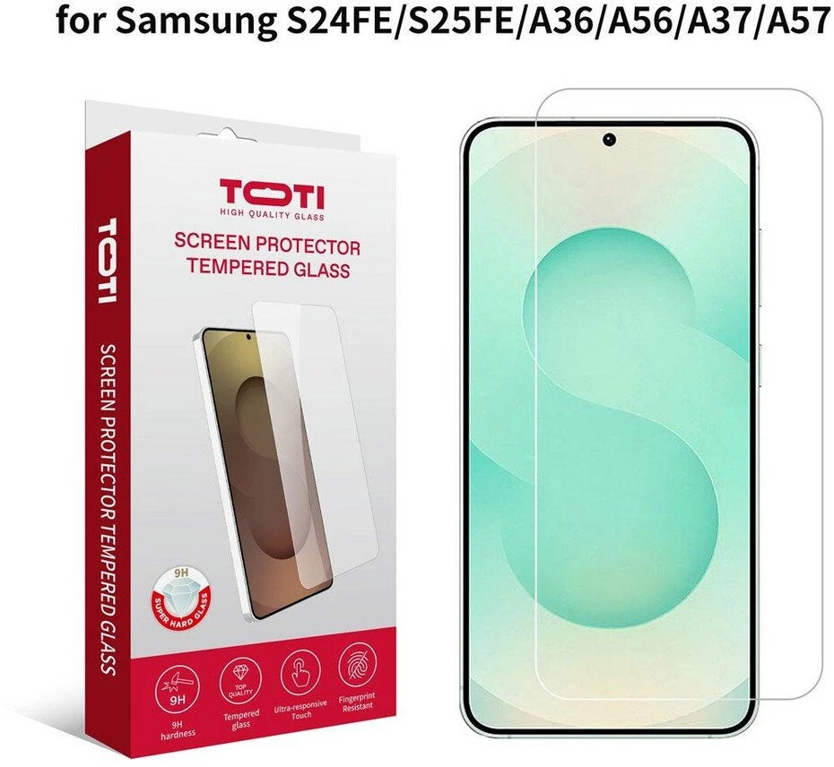 TOTI grūdinto stiklo 2D ekrano apsauga Samsung Galaxy S24 FE/S25 FE/A36 /A56 /A37 /A57/A27/ S26 FE