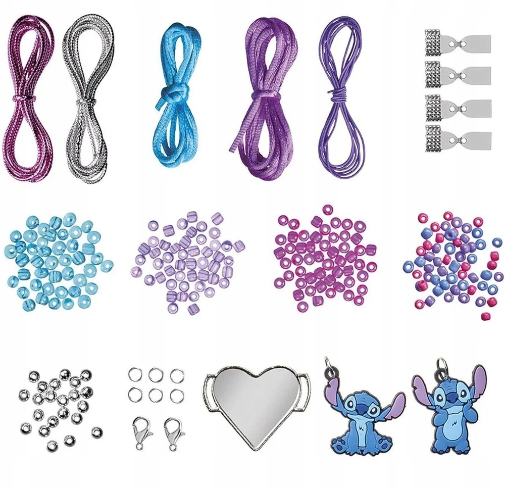 Totum : Disney Stitch – 2 in 1 kūrybiškumo rinkinys (modelio dažai ir apyrankių pakabukai) (TT700178)