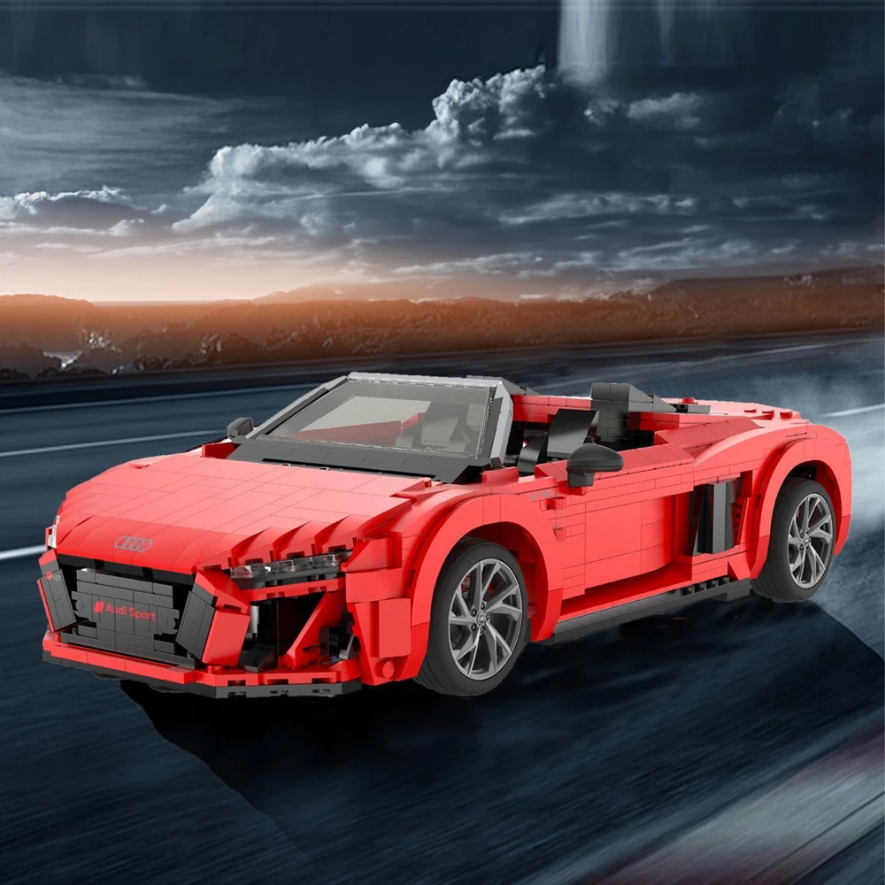 RASTAR 1:14 mastelio surenkamas automodelis AUDI R8 Spyder Bricks, 93800
