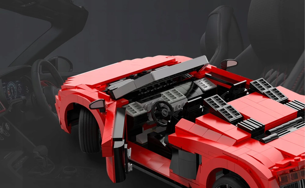 RASTAR 1:14 mastelio surenkamas automodelis AUDI R8 Spyder Bricks, 93800