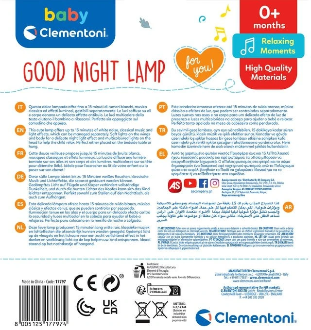 Naktinė lemputė Clementoni Good Night Lamp, įvairių spalvų