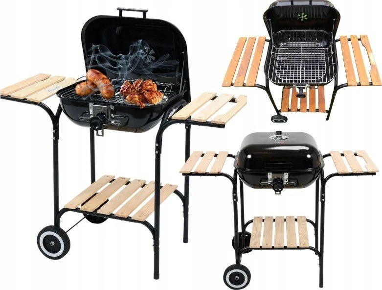 Lund Anglies grilis su dangčiu, grotelių reguliavimu, BBQ nešiojamas