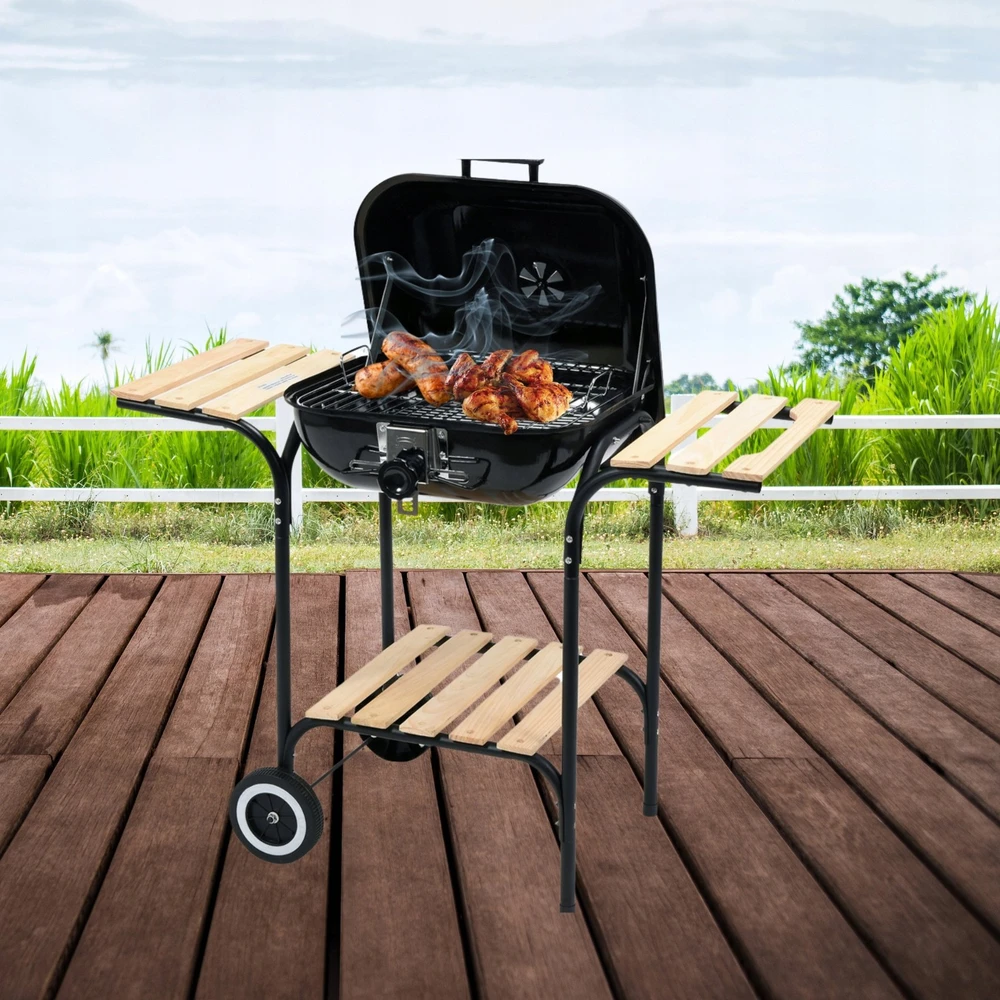 Lund Anglies grilis su dangčiu, grotelių reguliavimu, BBQ nešiojamas