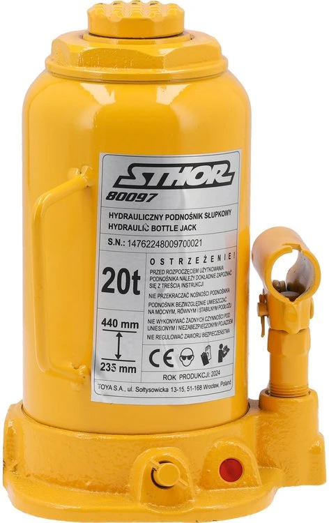 Sthor Toya Sa Poland Hidraulinis butelinis domkratas | 20 t | 235–440 mm (80097)