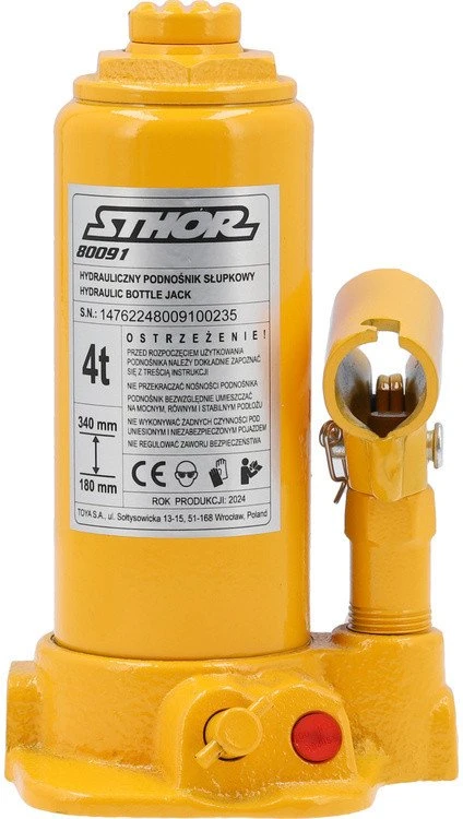 Sthor Toya Sa Poland Hidraulinis butelinis domkratas | 4 t | 180–340 mm (80091)