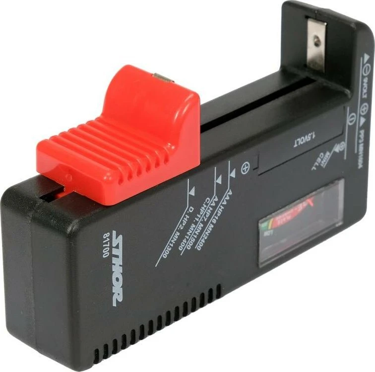 STHOR AKUMULIATORIŲ TESTERIS 1,5 V IR 9 V