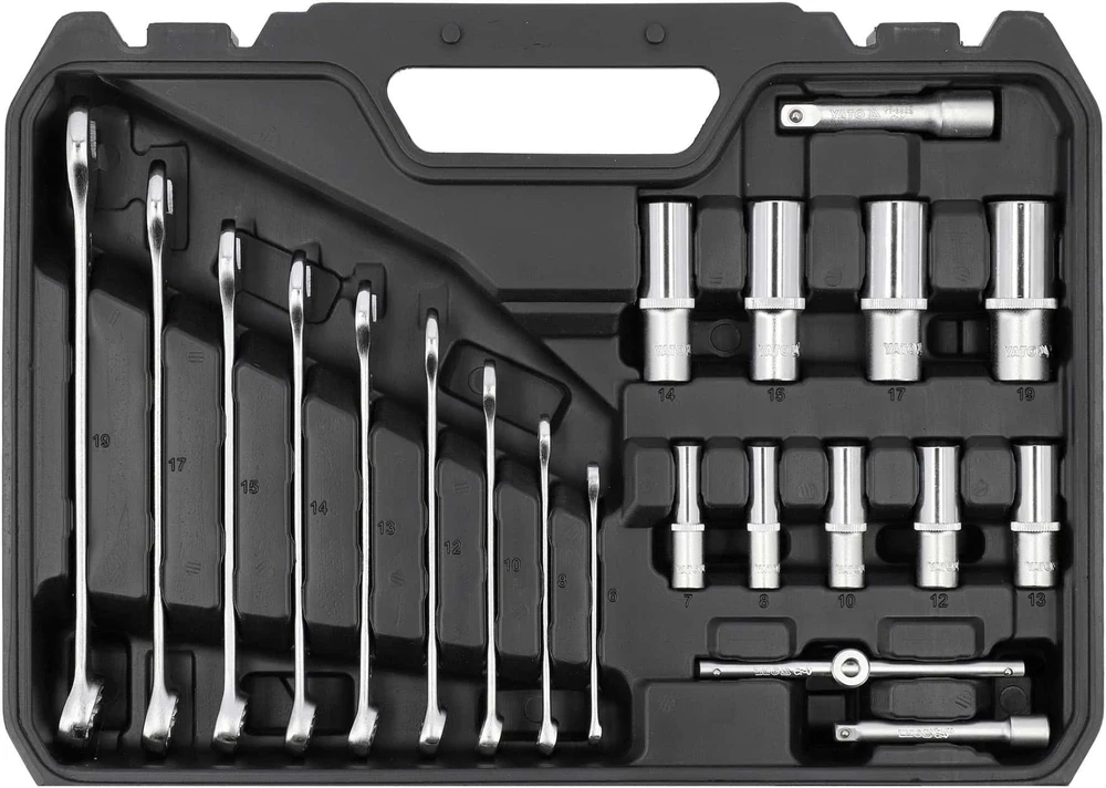 Yato Toya Sa Poland Galvučių ir įrankių rinkinys – AS-Drive, 72 dantų – 1/4" + 3/8", 92 vnt (YT-38785)