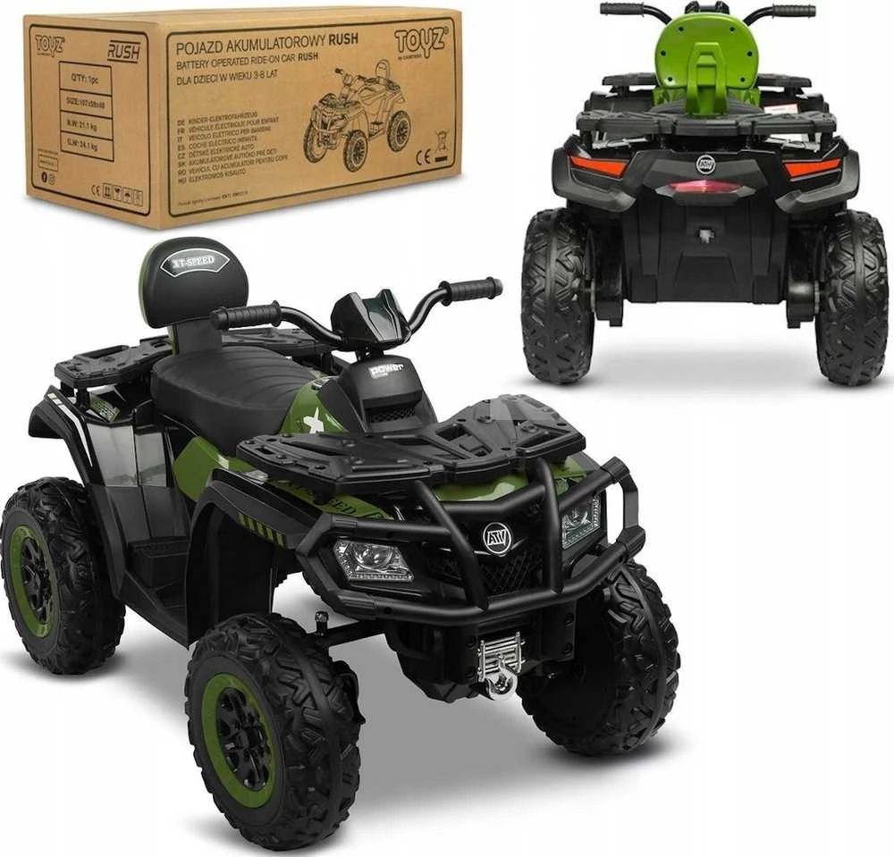 „Toyz by Caretero Rush“ – akumuliatoriumi varoma transporto priemonė | Armija žalia