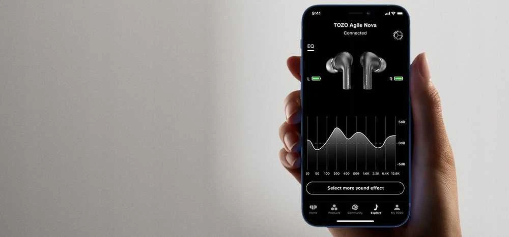 Ausinės Tozo Agile Nova TWS Bluetooth Earbuds Juodas