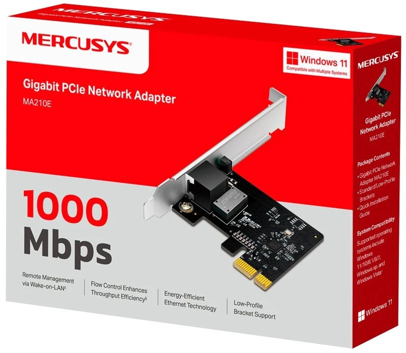 Karta jungiama į tinklą TP-Link Mercusys MA210E Gigabit PCI Express Network Adapteris