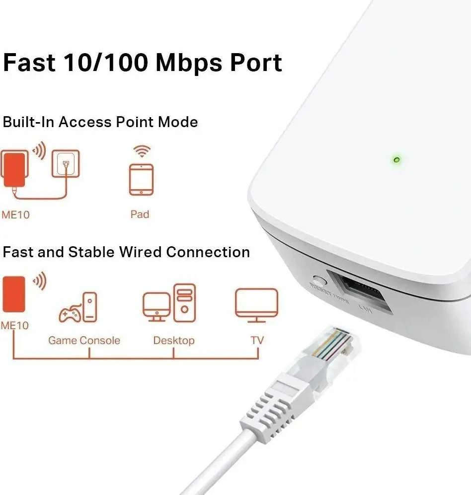 Maršrutizatorius MERCUSYS RANGE EXTENDER 300MBPS ME10 (ME10)