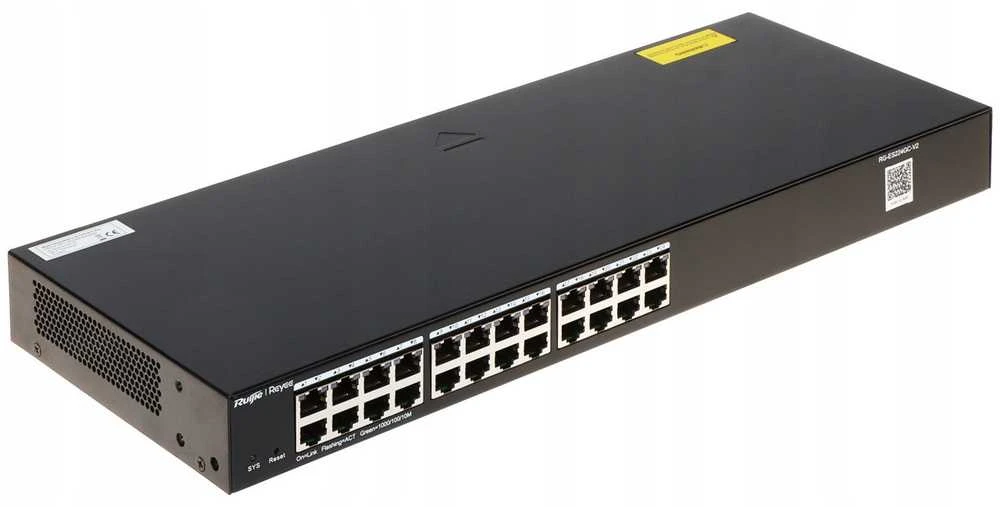 Šakotuvas „Ruijie Networks RG-ES224GC-V2“ tinklo komutatorius su valdomu gigabito eternetu (10/100/1000) Juodas
