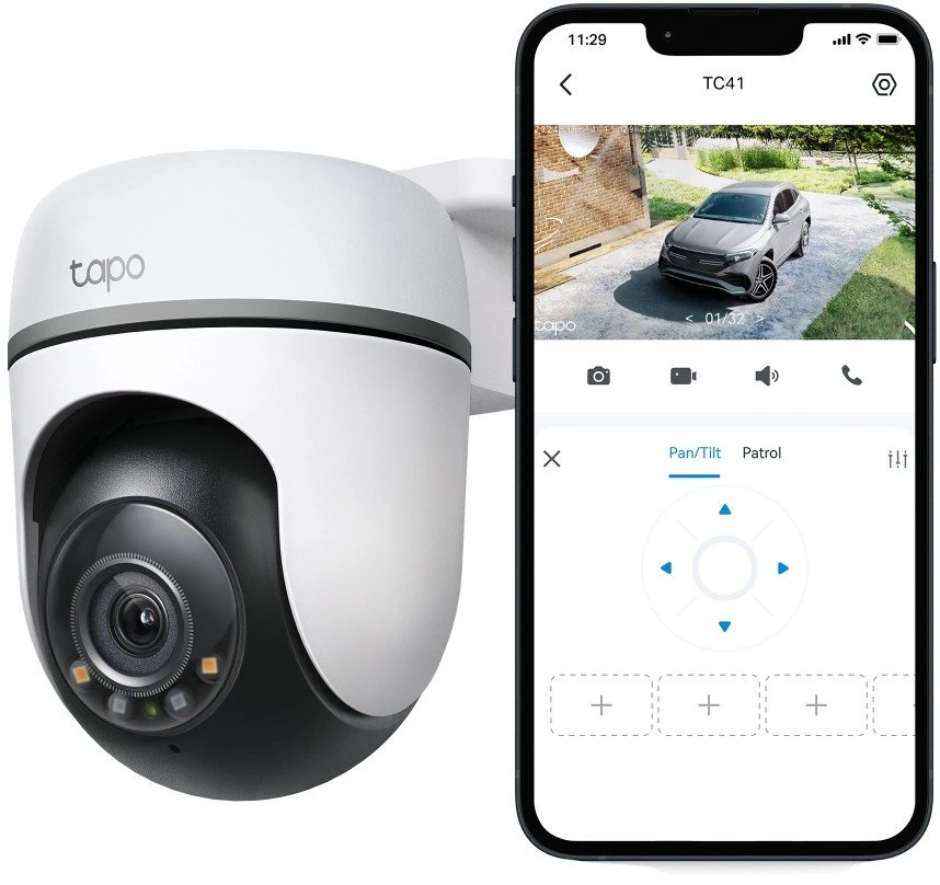 TP-LINK Camera Tapo TC41 Wi-Fi Pan/Tilt lauko apsaugos kamera 2K Baltas EU