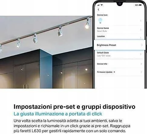 TP-Link Išmanusis „Wi-Fi“ prožektorius, pritemdomas, 2 vnt. SPECIFIKACIJOS: 2,4 GHz, IEEE 802.11b/g/n, GU10 cokolis, 220–240 V, 50/60 Hz, 350 lm, 3,7 W, 2 200 K ~ 6 500 K, 16 milijonų spalvų, spindulio kampas 40°, 4 kWh / 1000 val., tarnavimo laikas iki 15 000 val., energijos vartojimo efektyvumo klasė E. FUNKCIJOS: 16 milijonų spalvų, pritemdomas, nereikia šakotuvo.