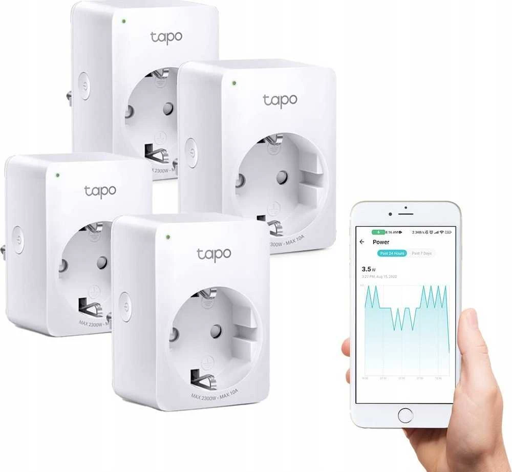 TP-Link Tapo Mini išmanusis „Wi-Fi“ lizdas, energijos stebėjimas, belaidis, „Wi-Fi“, 2,4–2,4835 GHz, 2400 MHz, 802.11a, 802.11b, 802.11g, „Wi-Fi 4“ (802.11n), 72 Mbit/s