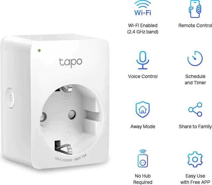 TP-Link TP-LINK TAPO P100 SMART PLUG WI-FI SOCET 4 vnt.