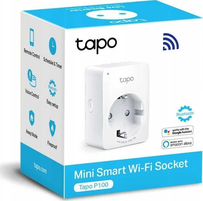 TP-Link išmanusis kištukas Tapo P100M Wi-Fi, energijos stebėjimas, Baltas EU